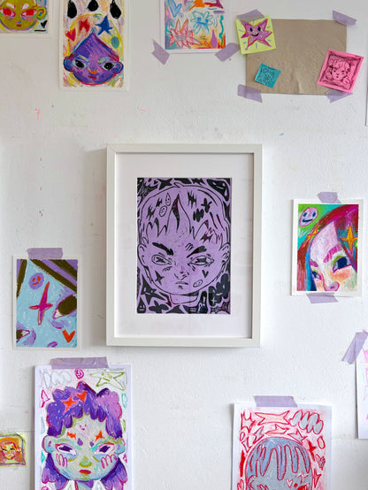 Lila ✧ Original Linocut ✧