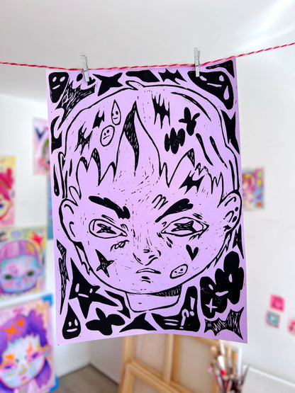 Lila ✧ Original Linocut ✧